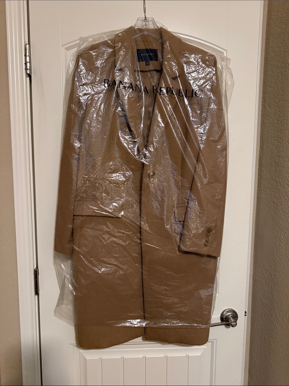 Banana Republic Tan Single-Breasted Long Trench Coat